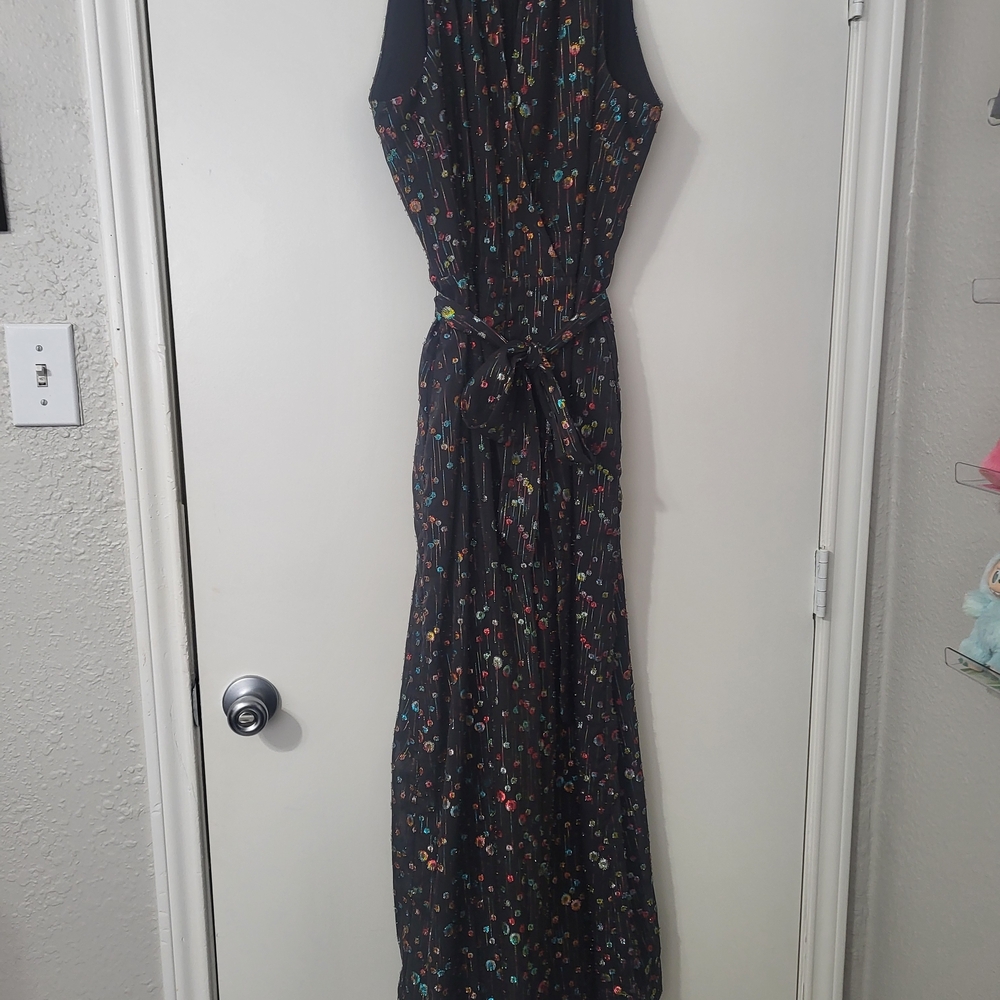 Metalic Rainbow Thread Polka Dot Jumpsuit
